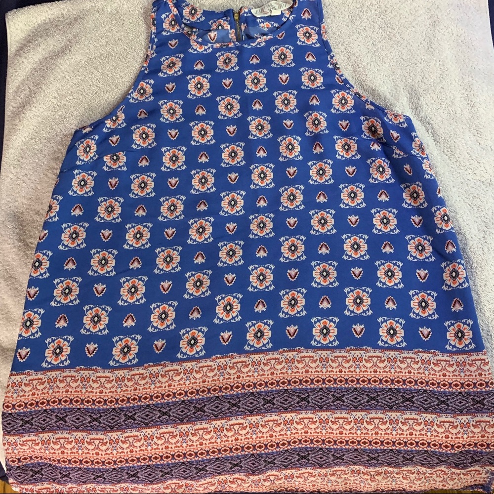 Pink rose multi color tank top